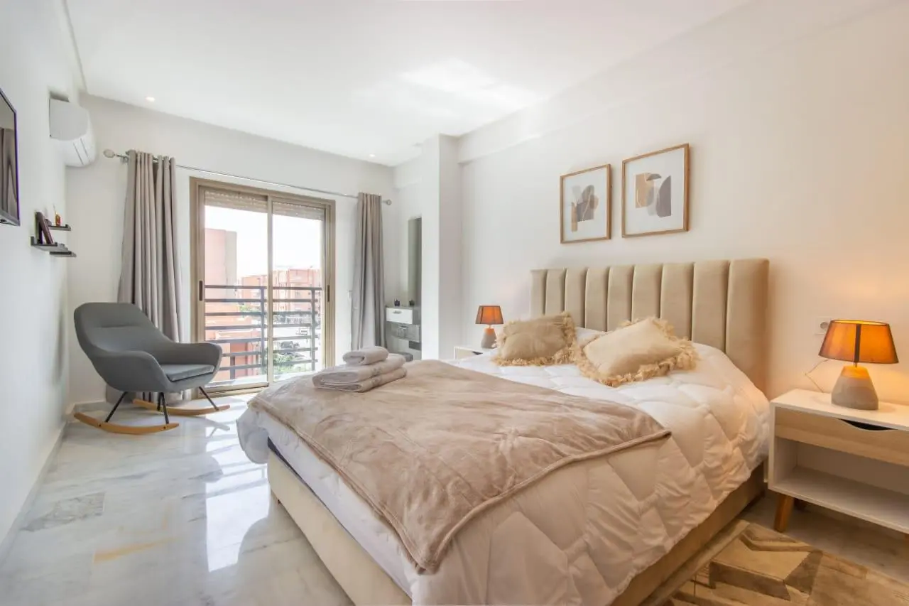 Bel Appartement Meublé avec Balcon – Emplacement Premium à Gueliz